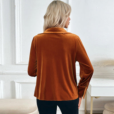 Cassy - Elegant Velvet Blouse